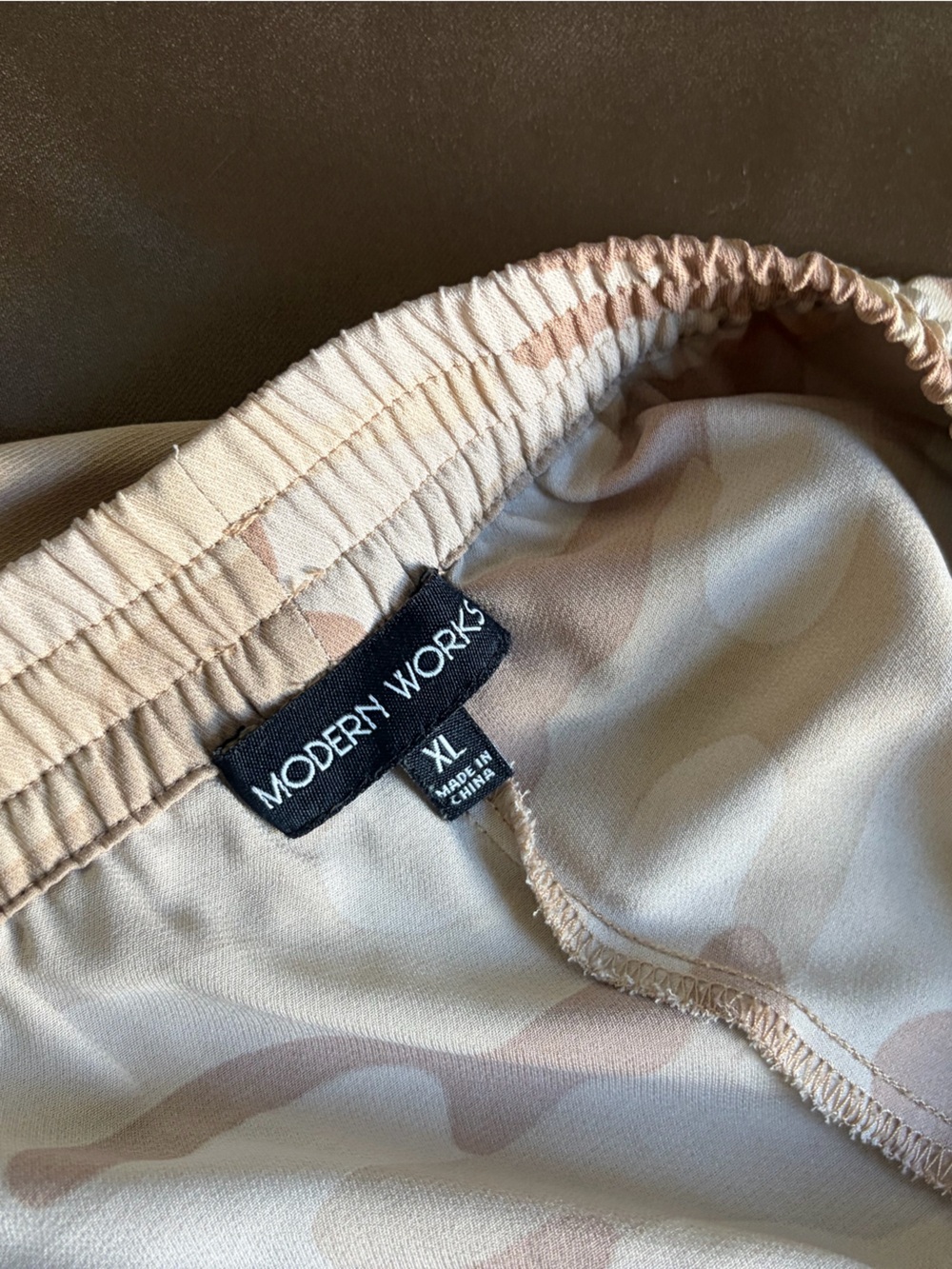 Modern Works Women’s Cream & Blush Elastic-Waist Trousers